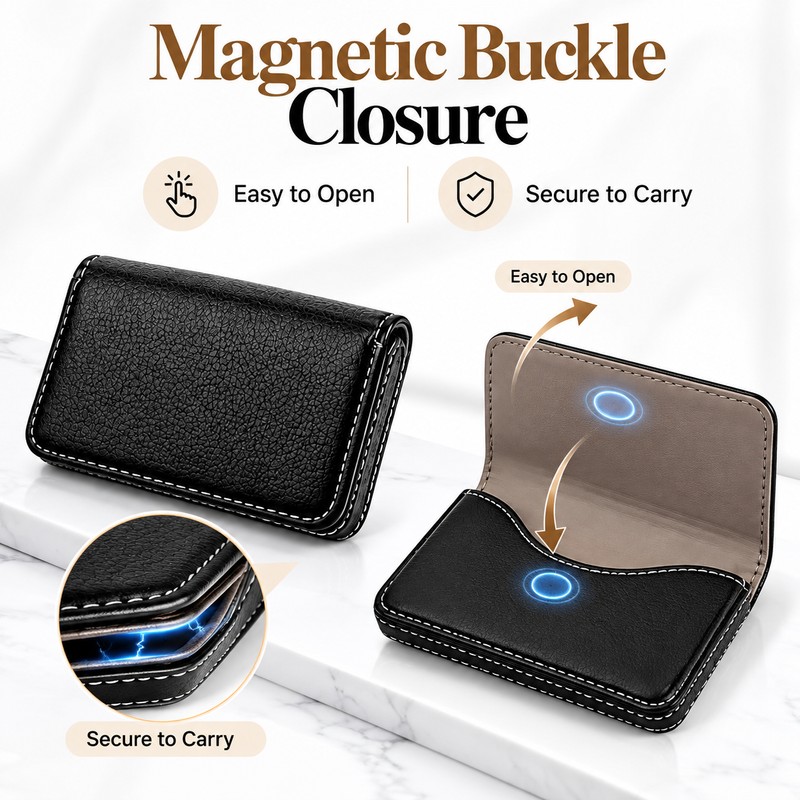 PU Leather Card Holder for Business & Credit Cards –