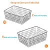 Wire Storage Baskets, iSPECLE 4 Pack Metal Wire Basket Large