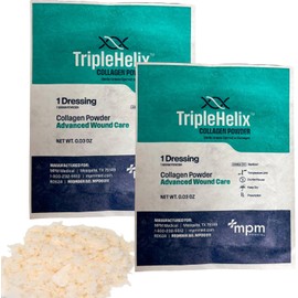 MPM Medical Colágeno en polvo de triple hélice - Bolsas de apósitos de 1 g - Paquete de 2 (incluye dos bolsas)