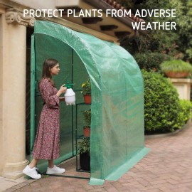 VIVOSUN Lean-to Mini Walk in Greenhous 79x39x83in w/ 3 Tier Flower Rack PE Cover