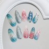 Press on Nails Short Almond,YIHONGYAN Gradient Fake Nails Press ons