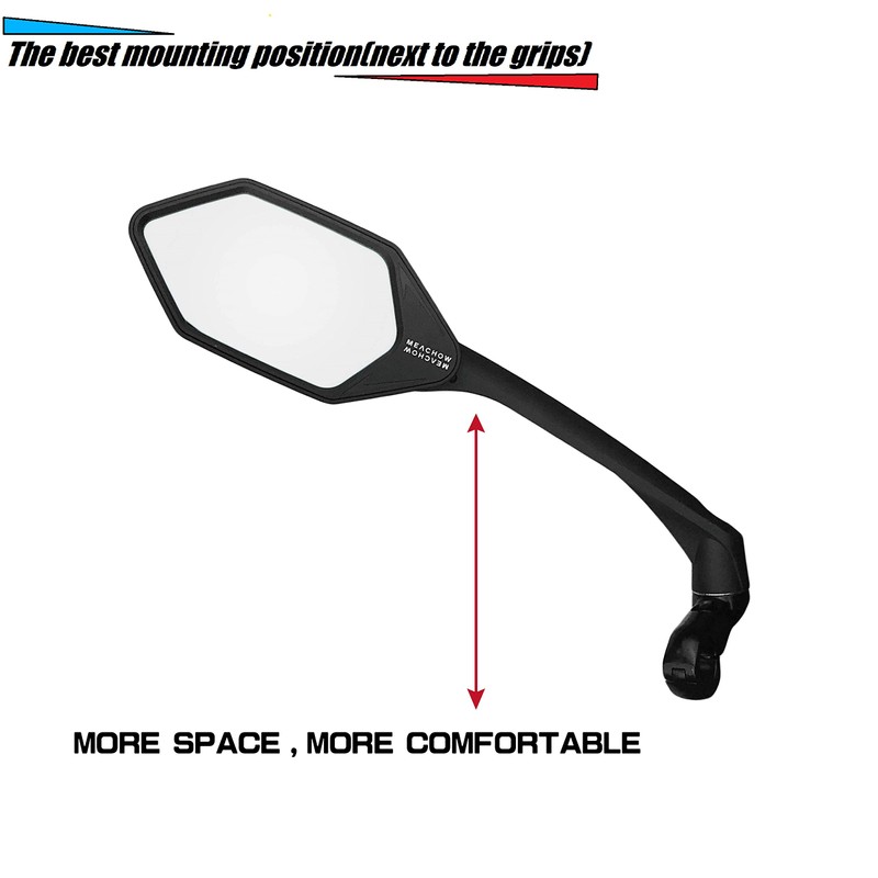 MEACHOW ME-007(2020) - Espejo retrovisor para manubrio de Bicicleta (Cristal