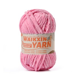 （Deep Pink） Super Soft Fuzzy Chenille Chunky Yarn for Crocheting, 100g (87yds) Velvet Fluffy Amigurumi Yarn for Hand Knitting Baby Blankets Weaving Craft