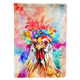 Caroline's Treasures Hippie Animal Polish Poland Rooster House Flag Large Porch Sleeve Pole Decorative Outside Yard Banner Artwork Wall Hanging, Polyester, House Size, Multicolor