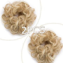 Messy Hair Scrunchies Synthetic Hair Bun Extensions Curly Wavy Hair Pieces Blonde Updo Ponytail Hair Extensions