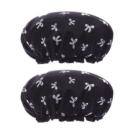 2 Stück Duschhaube Mit Schleife, Wasserdichte Duschhaube, Süße Duschhaube, Wiederverwendbare Duschhaube, Elastische Duschhaube, Duschzubehör