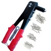 Hand Riveter Pop Rivet Gun 4 Nozzles 75 Rivets Kit