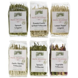 Pasta Deliziosa! Handcrafted Pasta Variety Pack, All Flavors, 12 Ounce (Pack of 6)