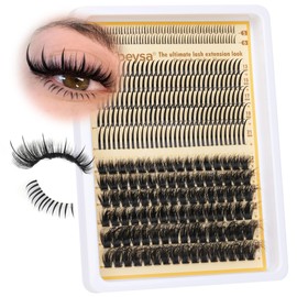 Focipeysa Spike Lash Extensions with Bottom Lash clusters 5-22mm Eyelash Clusters Extensions Long Eyelash Clusters Volume Individual Eyelashes Extensions Thick Eyelashes for Beginners (356pcs D Curl)