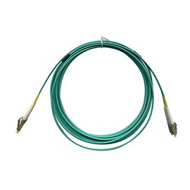Monoprice OM4 Fiber Optic Cable - LC/LC, UL, 50/125, Multi Mode, 10GB, OFNR, Corning, 5 Meter, Aqua