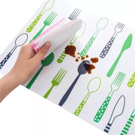 CL Juego 6 Manteles Para Mesa Con Portavasos De Fácil Limpieza