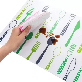 CL Juego 6 Manteles Para Mesa Con Portavasos De Fácil Limpieza