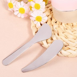 Healifty Eye Cream 2pcs Metal Cosmetic Skincare Spatula Mini Mask Facial Reusable Scoop Makeup Beauty Spoons for Cream Lotions Face Spatula