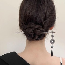 Retro Handmade Hair Stick, Ancient Style Chinese Hanfu Hairpin Hair Chopsticks for Long Hair (Pendant)