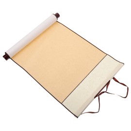 EXCEART Blank Hanging Rice Paper Scroll Chinese Xuan Paper Art Wall Hanging Scrolls for Sumie and Calligraphy- Silk Scroll Painting Song Golden