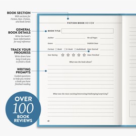 Reading Journal for Book Lovers by epic self – Daily Log Notebook to Remember Plots, Rate Stories & Track Reading Habits – Journal to Record & Review Your Ideas & Memories – Bookworm Companion