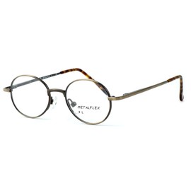 Calabria Metal Flex KIDS L Round Blue Light Blocking Reading Glasses +3.00 Antique Gold Girls 38mm