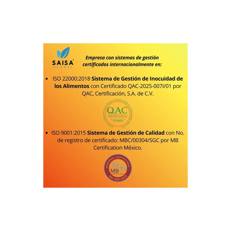 Vinagre De Manzana 500 Cápsulas | Saisa Herbal | Control