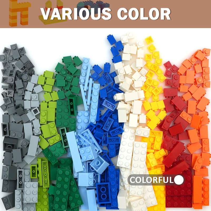 310 Pieces Classic Bricks Parts Pack, 2 Stackable Base Plates