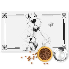 Pet Feeding Mat for Dogs and Cats - Super Absorbent Anti-Slip Bowl Pad, Eco-Friendly Washable Mat to Prevent Spills and Mess Yorkshire Mat 12"x20"