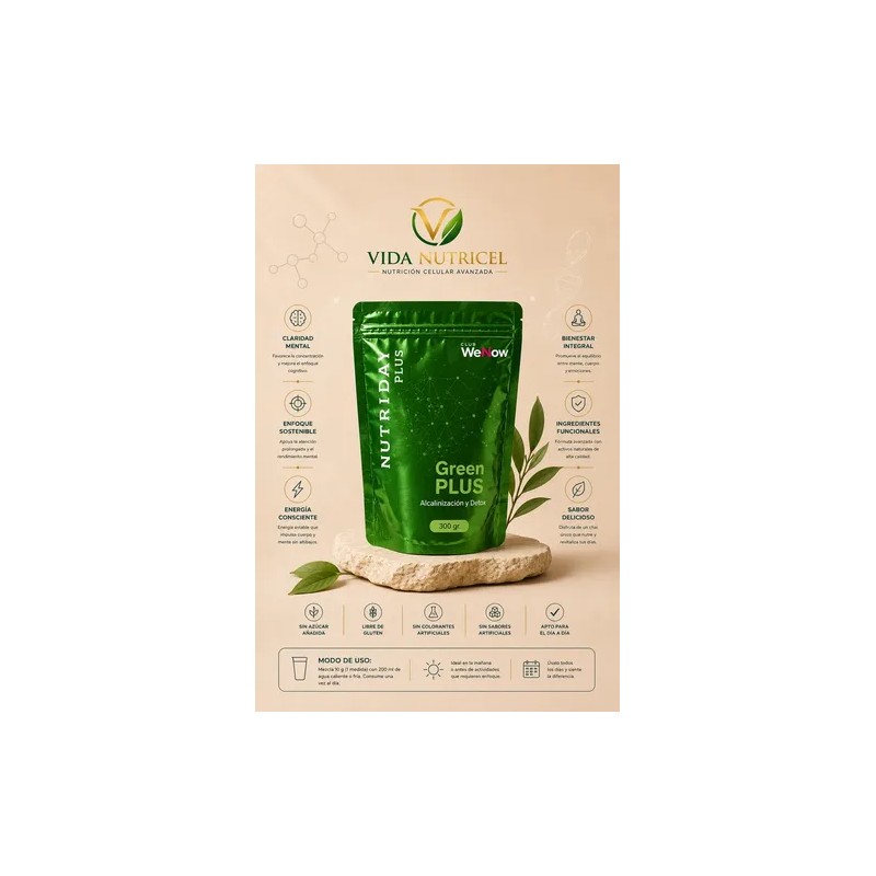 Jugo Verde Detox Green Plus 300g Energía Alcalinizante