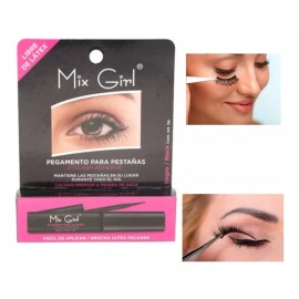 Mix Girl 12 Pzs Pegamento Negro Pestañas Brocha Prueba Agua