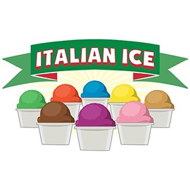 Italian ICE 16" Concession Decal Sign cart Trailer Stand Sticker Equipment