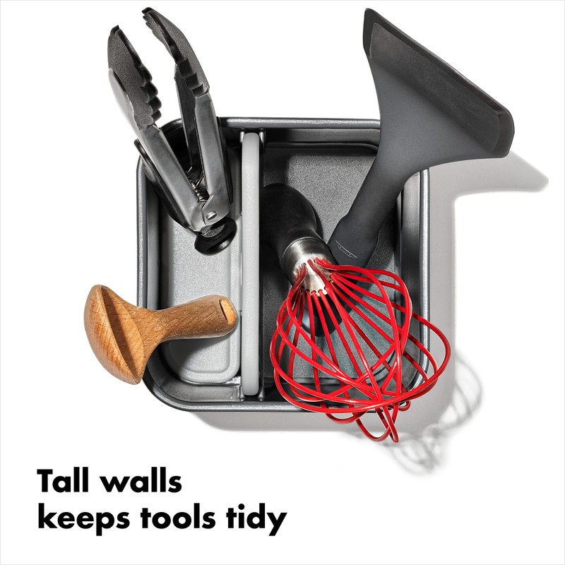 OXO Good Grips Adjustable Stainless Steel Organizer, Small Utensil Holder