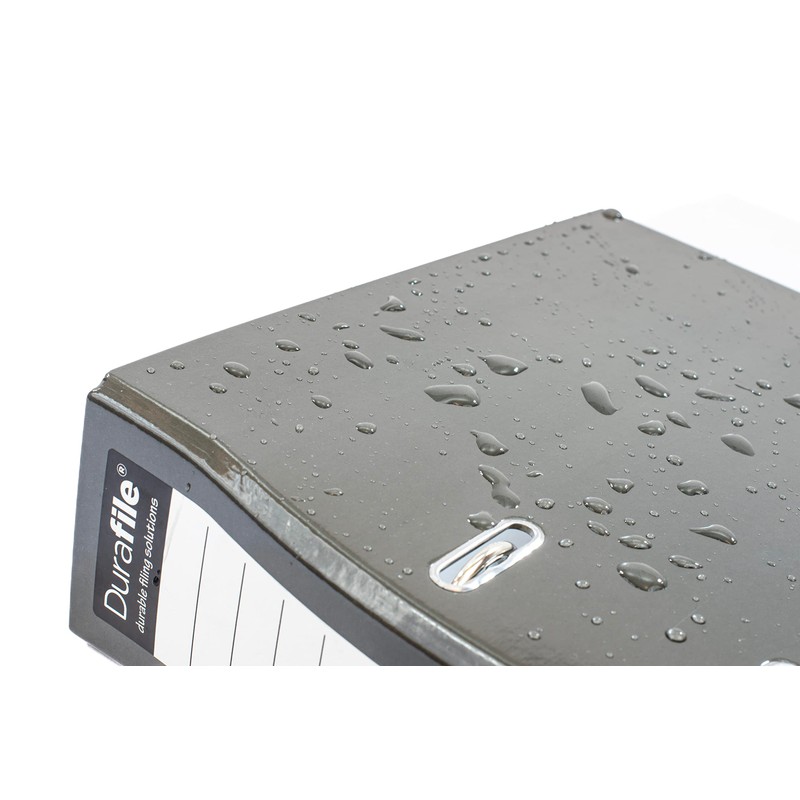 Durafile Lever Arch File, Grey File, 'Ergonomic Curved Spine' Single