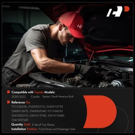 A-Premium Front Driver and Passenger Hood Hinges Compatible with Toyota Corolla 2020 2021 2022 Sedan, Front Left and Right Side, 2-PC Set