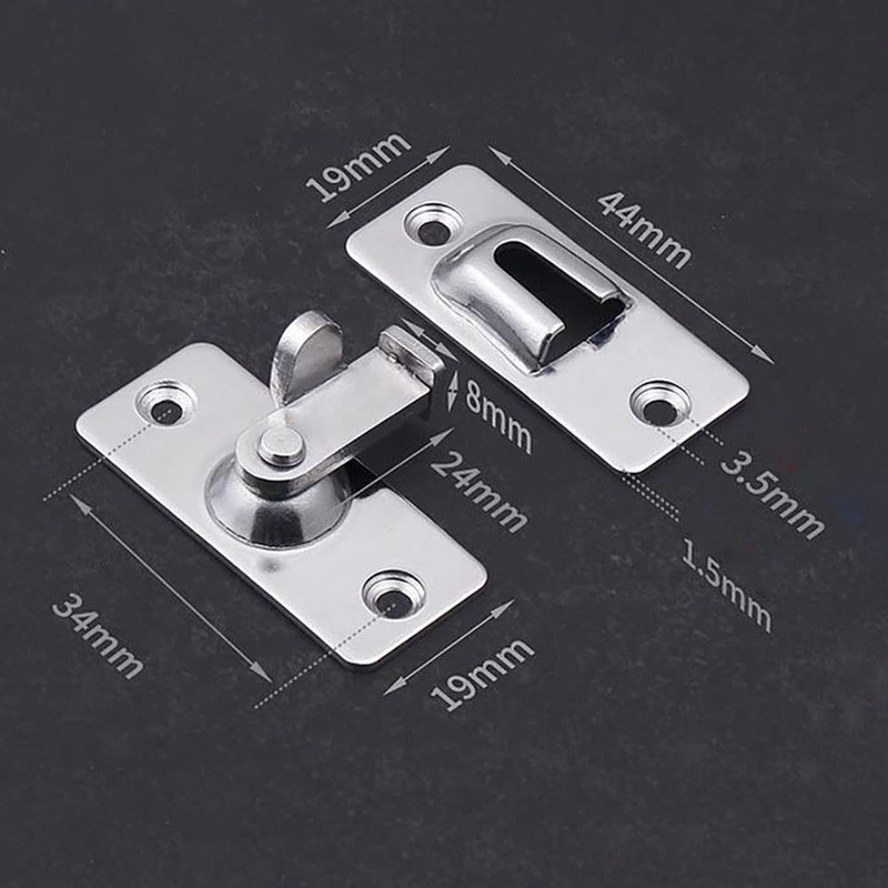 Litensh 90 Degree Door Lock Hasp Latch, Stainless Steel Right