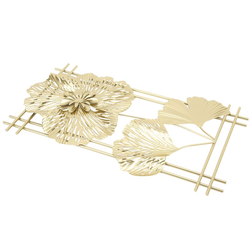 Ginkgo Leaf Wall Hanging Decor Metal Iron 3D Golden Ginkgo