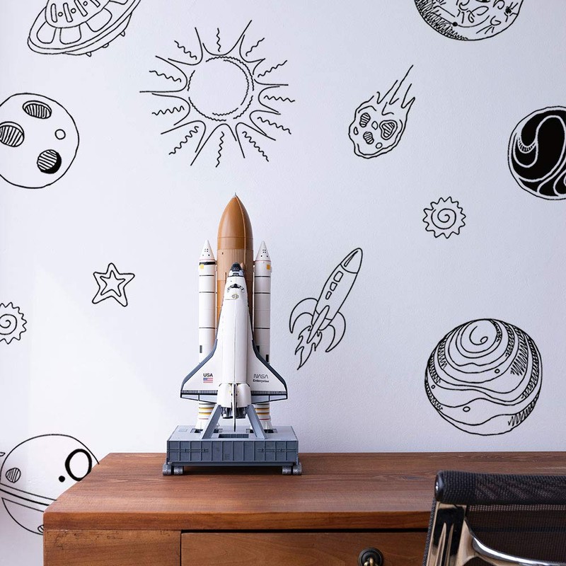 Tempaper Outer Space Peel and Stick Wall Decals, Black