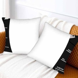 Orythyra Black White Film Clapperboard 18 X 18 Pillow Covers Old Movie Action Clap Cut Board Motion Set of 2 Pillow Cases Square Velvet Outdoor Pillowcases Decorative for Home Bed Sofa Couch Hotel