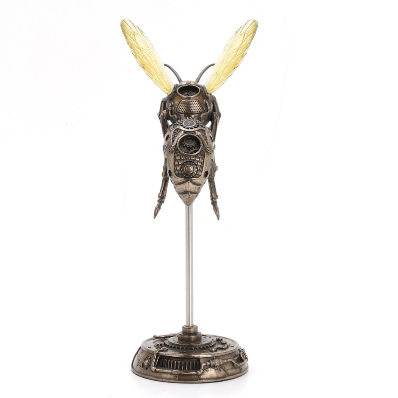 Veronese Design 10 5/8" Steampunk Hornet On Display Stand Resin