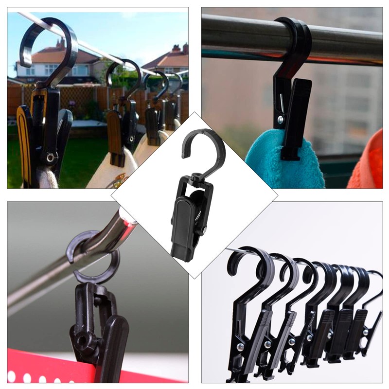 Jiozermi 10 PCS Laundry Hooks Clip, Plastic Clothes Pins, Super
