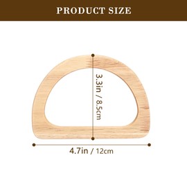 4Pcs D-Shaped Wooden Handbag Handle Wood Bag Oval Handles Frame Wooden Purse Handle Replacement Handmade Purse Handle Tool for Handbag DIY Accessories