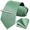 HISDERN Men's Tie Classic Plain Tie and Pocket Square Tie