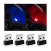 Yourkar 4 PCS USB LED Car Interior Atmosphere Lamp, Plug-in