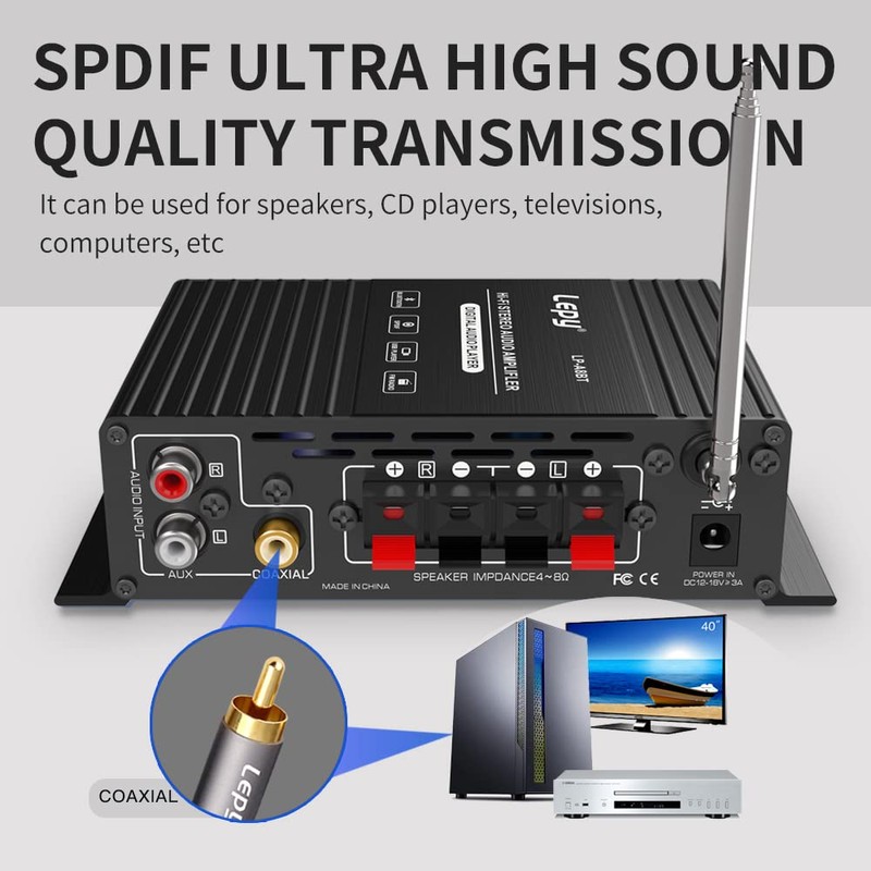 Fasizi LP-A8BT Coaxial Decoding Power Amplifier FM USB SD Lossless