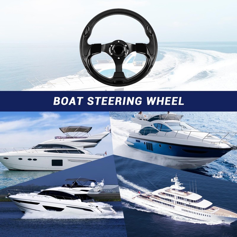 LOSCHEN Boat Steering Wheel Polyurethane Leather with 3/4" Axle Marine