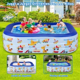 Alberca Inflable Azul Familiar 180cm Para Niños Y Adultos                                                                                             