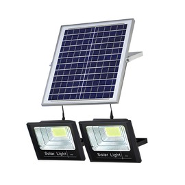 DuBom 30W-200W One for Two Solar Flood Light Outdoor Remote, IP67 Waterproof Solar Power Security Light Auto On/Off, Dusk to Dawn for Yard, Gazebo, Shed, Barn, Porch, Patio, Garage, Garden,65w