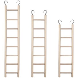 3pcs Natural Wooden Bird Ladder Birdie Basics Perch for Cage Parrots Parakeets Cockatiels Climbing Accessories Wood Perch (6 Step 7 Step 8 Step)