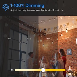 Eva's Light WiFi Outdoor Smart Plug, Smart Dimmer Plug, IP65 Waterproof Dimmable Outlet, 2.4Ghz Wi-Fi Plugs, Compatible with Alexa and Google Assitant, No Hub Requied, Max 400W, 2 Pack