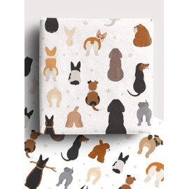 4 x Fun Eco Dog Wrapping Paper Sheets 70cm x 50cm - Premium Recyclable Animal Gift Wrap Designed for Father's Day, Birthday and more. Made in the UK