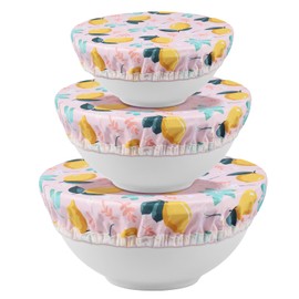 3Pcs Bowl Covers, 3 Size Elastic Food Storage Container Cover Reusable Bread Bowl Covers Cotton Cloth Dish Covers Fabric Food Covers for Home Kitchen Food Fruits Leftover (style 3)