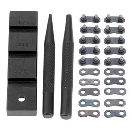 Hicello 3PCS Pocket Chainsaw Breaker Chain Saw Repairing Mending Tool Set with 10 Sets 0.325'' Chainsaw Chain Joiner Link Repair Preset Straps Joining 325 058 Chain Chainsaw Breaker Joiner Mending Kit