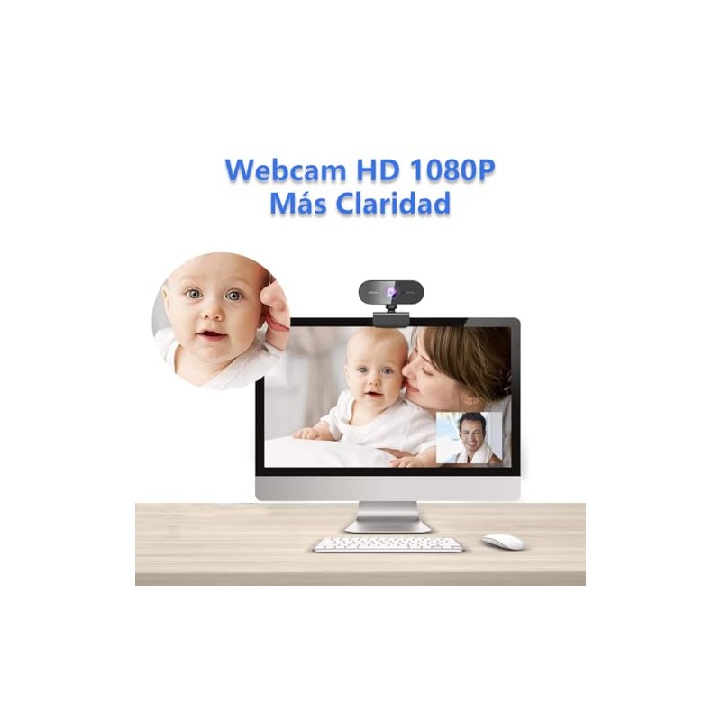 ZZCP Webcam con Microfono para PC,Camara Web para PC HD