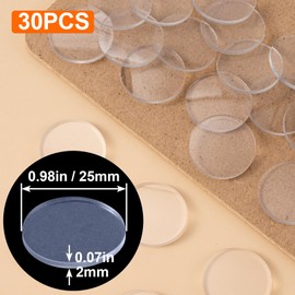 Isslly 30 PCS Glass Table Top Anti Slip Round Bumpers, Glass Table Top Bumpers, Glass Table Rubber Grippers for Table, Kitchen Cabinets, Laptop - 2mm Thickness